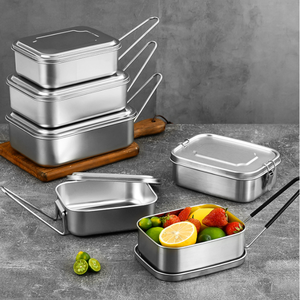 Lonchera de acero inoxidable SUS 304 de un compartimento, dos compartimentos, tres compartimentos, con asa plegable simple. - Product Image 2