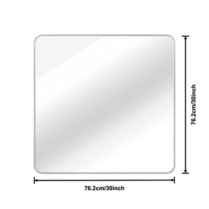 Silver Metal Framed <b>Square</b> Wall <b>Mirror</b> 30 In X 30 In For Bathroom - Product Image 4