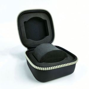 Estuche Rígido para Reloj con Logotipo Personalizado, de Cuero Negro, Impermeable, con Espuma EVA, para Viaje - Product Image 1