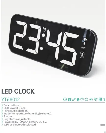 Reloj de pared con pantalla RCC(DCF), hora de 12/24 horas, Simple, cuadrado, grande, Color, decorativo para el hogar, reloj Digital para sala de estar, CE