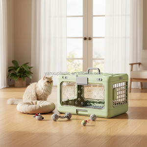 Cage de <span class=keywords><strong>transport</strong></span> pliable et écologique à quatre roues pour <span class=keywords><strong>animaux</strong></span> de compagnie, vente en gros <span class=keywords><strong>d</strong></span>'usine, transporteur en plastique pour chats, pour <span class=keywords><strong>avion</strong></span> et usage extérieur - Product Image 2