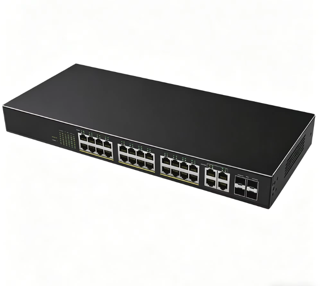 24-Port 10/100/1000Mbps Managed POE Switch with VLAN Support SNMP 56Gbps Capacity 1 Year Warranty