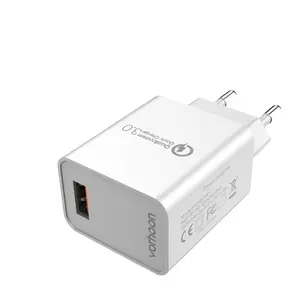 האיחוד האירופי/ארה"ב Plug 18W יחיד USB QC3.0 מהיר טעינת מטען מותאם אישית USB מטען עבור טלפון