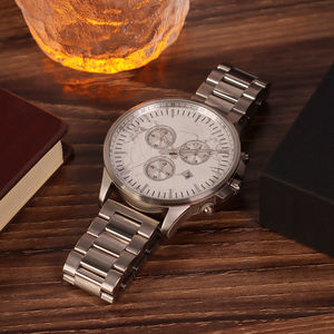 Montre de luxe <span class=keywords><strong>Chrono</strong></span> en acier inoxydable pour hommes, Oem, vente en gros, cadran personnalisé, Logo, nouvelle collection - Product Image 2