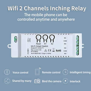 DC 5V 12V 24V 32V 2 canali WIFI Tuya <span class=keywords><strong>Smart</strong></span> Life Motor Controller casa intelligente, RF433 telecomando, 2CH relè impulso per Alexa Google Alice - Product Image 5
