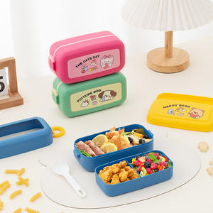 Lonchera Bento de Plástico para Niños Bencircle B273, Diseño de Dibujos Animados, Hermética, Apta para Microondas, para la Escuela y Viajes - Product Image 2