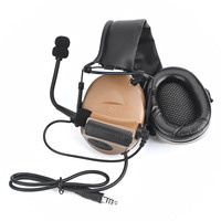 WADSN WZ041 Headset Taktis Peredam Kebisingan Aktif Over-Ear dengan Perlindungan Pendengaran, Kabel, 2 Baterai AA, Penggunaan Luar Ruangan, Mikrofon