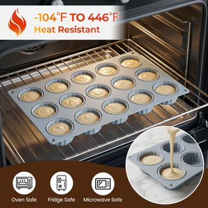 Moule à gâteau en silicone à 15 cavités, plateau de cuisson antiadhésif en forme de couronne et de visage souriant, pour pudding, biscuits, pâtisseries, bricolage - Product Image 2