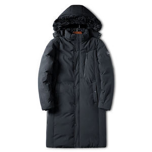 Veste à bulles d'hiver noire design personnalisé pour hommes veste à capuche longue d'hiver imperméable et coupe-vent - Product Image 1