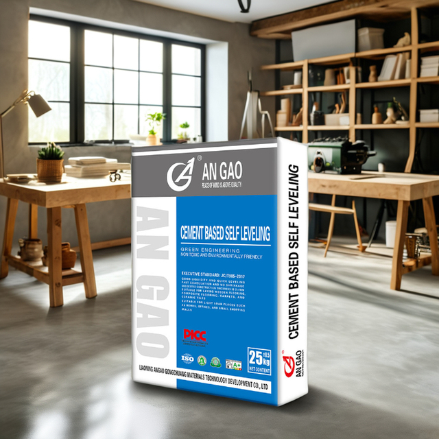 Angao AG-208 Direct Selling Mortar Self-Leveling Cement Rapid Hardening 32.5MPa Strength Indoor Renovation Flooring Base