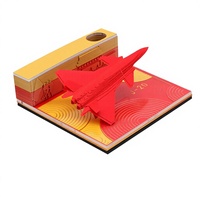 Bloc-notes militaire 3D en forme d'avion de chasse chinois, modèle de sculpture en papier d'avion tactique, papier acrylique créatif spécial