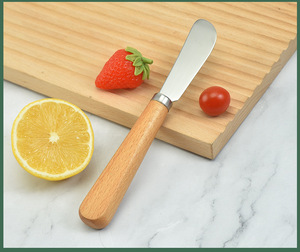 Couteau à fromage en acier inoxydable 3 pièces Set à pizza avec manche en bois Outils de cuisine pour couper servir du fromage Fruits Desserts - Product Image 1
