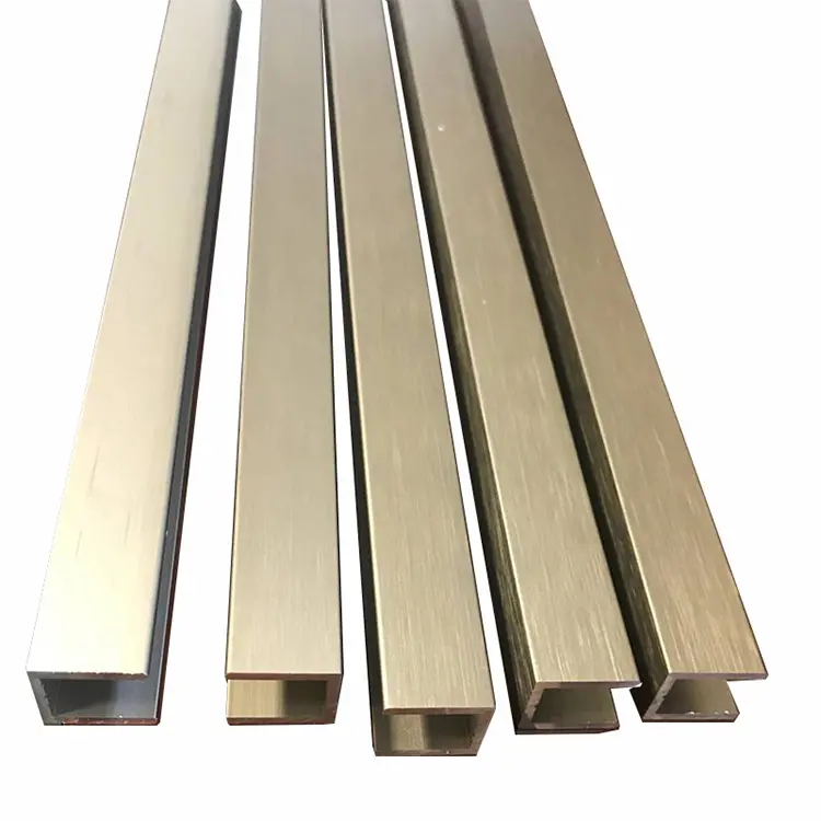 De aluminio-perfil de vidrio/matt cepillado de aluminio perfil de extrusión de fábrica/de plata cepillado de aluminio perfil h manejar