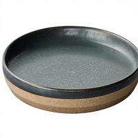 Vaisselle occidentale en céramique de style japonais, assiettes plates rondes, bols et tasses en grès, compatibles micro-ondes et lave-vaisselle, vente chaude