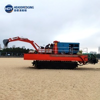 Mini-excavatrice amphibie pour marais, machine de dragage pour zones humides de 4,5 tonnes, pour le nettoyage des boues en eaux peu profondes