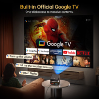 Projecteur Android TV D2, autorisé officiellement par Google, Full HD 1080P, autofocus, auto-corréction, projecteur domestique avec lumière ambiante RVB