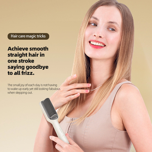 Mini cepillo alisador de pelo con calentamiento cerámico PTC, peine para alisar el cabello con 5 ajustes de temperatura, herramienta eléctrica para peinar el cabello en el hogar. - Product Image 3
