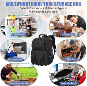 OEM Tool <b>Backpack</b>, Heavy Duty Tool Bag with Padded Shoulder and Removable Tool Organizer, Work <b>Backpack</b>, for Electricians - Product Image 6