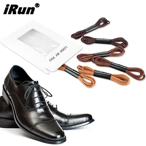 IRun kişiselleştirilmiş özel Funky mumlu ayakabı Unisex halatlar renkli mumlu yuvarlak kordon elbise ayakkabı danteller kağıt paketi ile