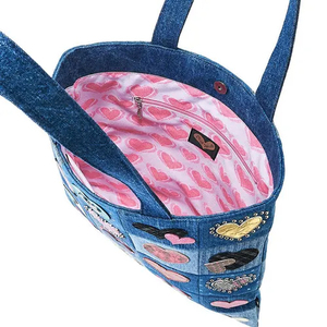 กระเป๋าถือโครเชต์ลายหัวใจเรขาคณิต ทำมือ สไตล์เรโทร เรียบง่าย พกพาสะดวกสำหรับผู้หญิง - Product Image 5