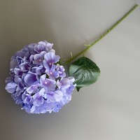 Fleur d'hortensia artificielle grande taille à tige unique, décoration de mariage, arrangement d'allée, accessoires de photographie extérieure, fleur en soie rouge