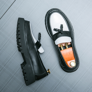 Chaussures habillées montantes pour hommes en cuir véritable, style Richelieu et mocassins, pour jeunes, faciles à enfiler, nouveau design de haute qualité, grandes tailles - Product Image 1