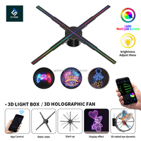 Ventilateur LED holographique 3D stéréo oeil nu d'usine hologramme 3D 65cm 75cm 100cm projecteur d'hologramme pleine grandeur ventilateur d'affichage publicitaire