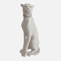 Statue de léopard Antique en résine, grande taille, décoration de la maison, panthère, Sculpture animale en polyrésine