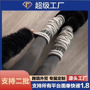 ถุงเท้าผู้หญิงแฟร์ ไอส์ลายเกล็ดหิมะ ความหนาปานกลาง ถุงเท้ากีฬาฤดูใบไม้ร่วงฤดูหนาวแบบลำลอง - Product Image 5