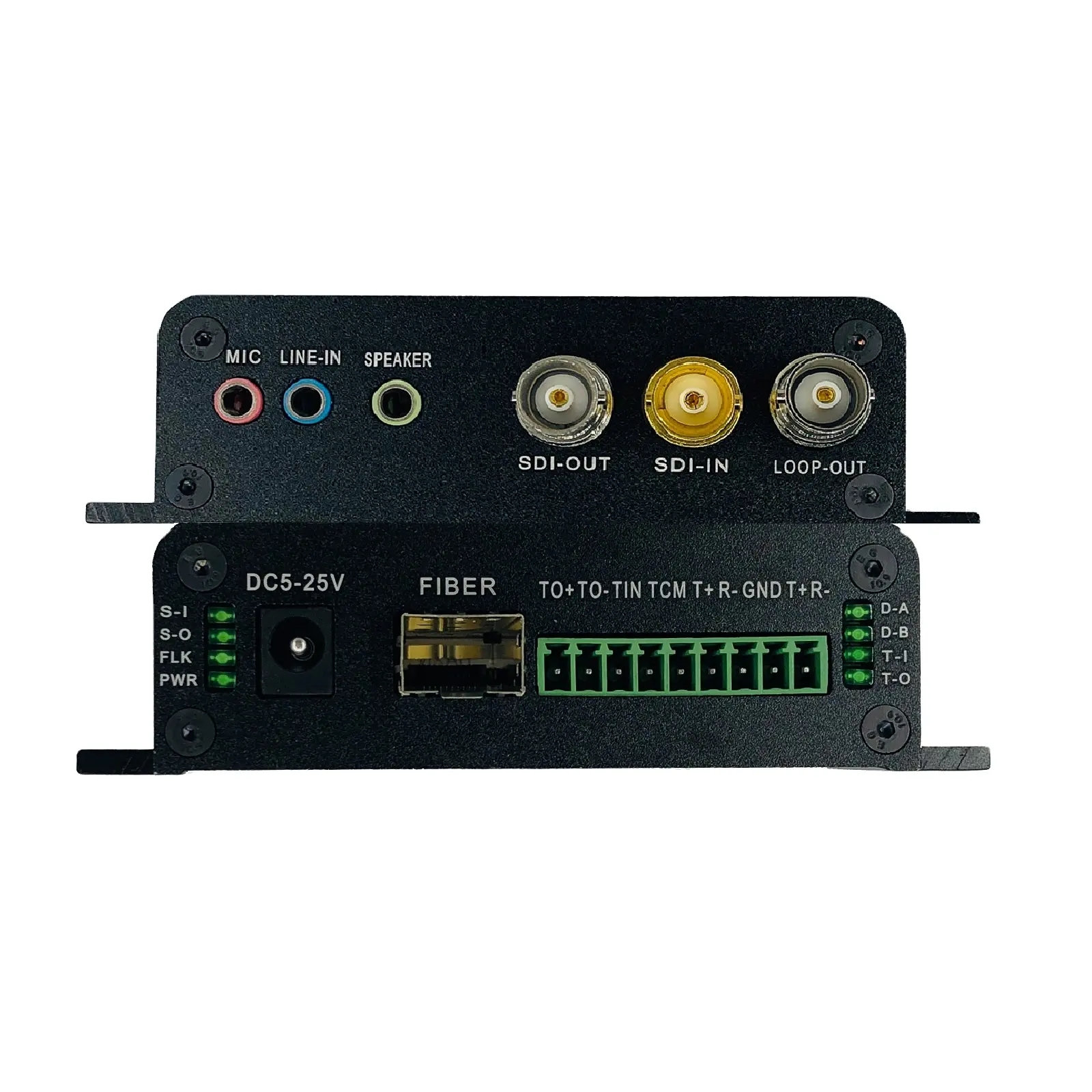 Fiber Video Transceiver 2-Channel 3G-SDI Stereo Audio over Fiber Converter With Tally RS485 or RS422