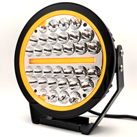OPOOLIGHTING Nouvelles Feux de Conduite LED Spot Haute Luminosité 4x4 Tout-Terrain 9 Pouces 340W 12V 16000LM Blanc Dynamique Ambre DRL