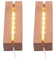 Base d'affichage ronde en bois LED avec télécommande pour art en résine de verre laser (il a un contrôle pour changer la lumière)