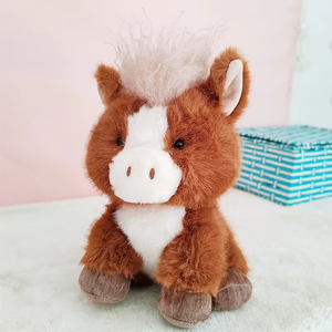 Peluche Poney de Dessin Animé, Coussin Adorable en Forme de Poulain, Animal en Peluche Poney Doux et Mignon, Idéal pour les Cadeaux de Fêtes et la Décoration Intérieure - Product Image 3