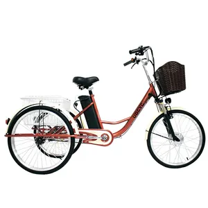 Hot selling electric aluminum adult tricycle three wheel bike/new design cheap adult tricycle for sale 24inch 26inch