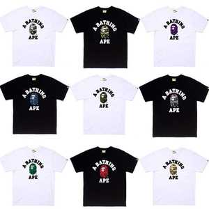 2026 1:1 Yüksek Kaliteli Harfli Baskılı Bathing Ape Tişört Moda Tasarımcı <span class=keywords><strong>T</strong></span>-Shirt Erkek Trend Baskılı Bapees Tişört - Product Image 1