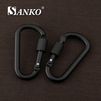 SANKO Prix de gros Mousqueton en forme de D en alliage d'aluminium noir, écologique, sans nickel, durable, pour sac à dos d'extérieur