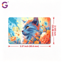 Pegatina holográfica personalizada para tarjeta de crédito, troquelada, impermeable, removible, para tarjeta de débito, precortada, con ranura para chip, decoración vívida de gato para tarjetas bancarias