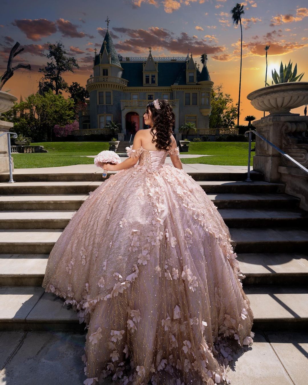 green emerald velvet dress Rose Gold Beach Wedding Dress from Lace and Soft Tulle