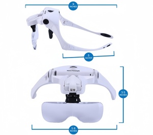 एलईडी रोशनी हेडबैंड मैग्निफायर डिचेबल लेंस हैंड-फ्री हेड मैग्निफायर - Product Image 3