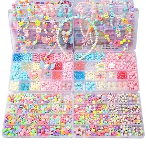 24 Grid Kids Gift Hair Hoop DIY Kit Children Educational Toys Acrylic Beads For Jewelry Bracelet Making