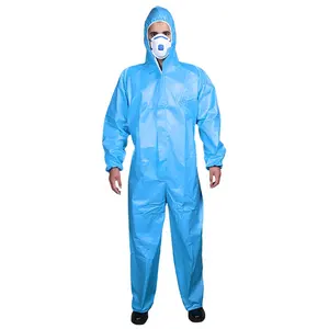 Disposable Cool Suit Coverall with Hood Elasticated Waist Wrist Ankles Front Zipper Flap