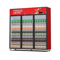 Vitrine d'affichage commerciale à double porte multifonction refroidisseur de supermarché compresseur refroidisseur d'air refroidisseur de bière porte en verre refroidisseur congélateur