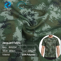 Tissu camouflage numérique recyclé GRS en polyester 100% Polydex Alpha Tactical Soft Touch 220 g/m² pour t-shirt homme, tissu décontracté camouflage
