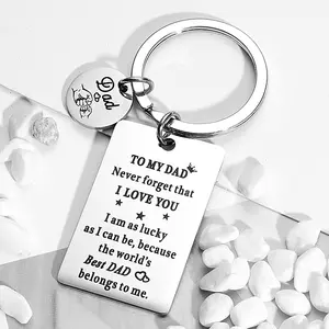 fathers day gifts Metal key chains TO MY DAD Never Forget That I LOVE YOU I Am As Lucky Metal fathers day gifts Metal key chain