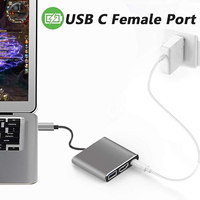 Adaptor pengisian daya Usb Hub USB C ke 4K HD, konverter Multiport Usb 3 dalam 1 stasiun Dok USB3.0