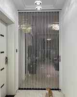 Porte coulissante moderne et simple en aluminium et polycarbonate pour cuisine, chambre, balcon, supermarché, rideau de séparation pliable