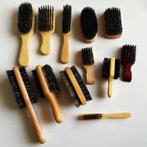 Personalizable 360 Magic Wood Hair Wave Salon Cepillo de pelo Narrow Club Palm con cerdas duras medianas y suaves Ionic Bamboo Nylon en caja - Product Image 1