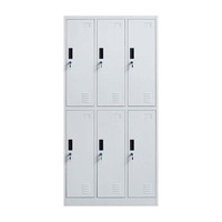 Casier métallique à 6 portes pour sacs de golf, armoire de rangement robuste en acier à six portes pour sacs et vêtements