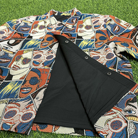 Conception personnalisée à la mode collage chemise à manches courtes pour hommes t-shirt boutonné