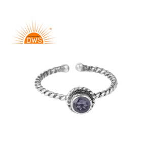 Natural Iolite Gemstone Bezel Setting <b>Ring</b> <b>Indian</b> Handmade 925 Sterling Silver Antique Oxidized Vintage Party Jewelry - Product Image 1